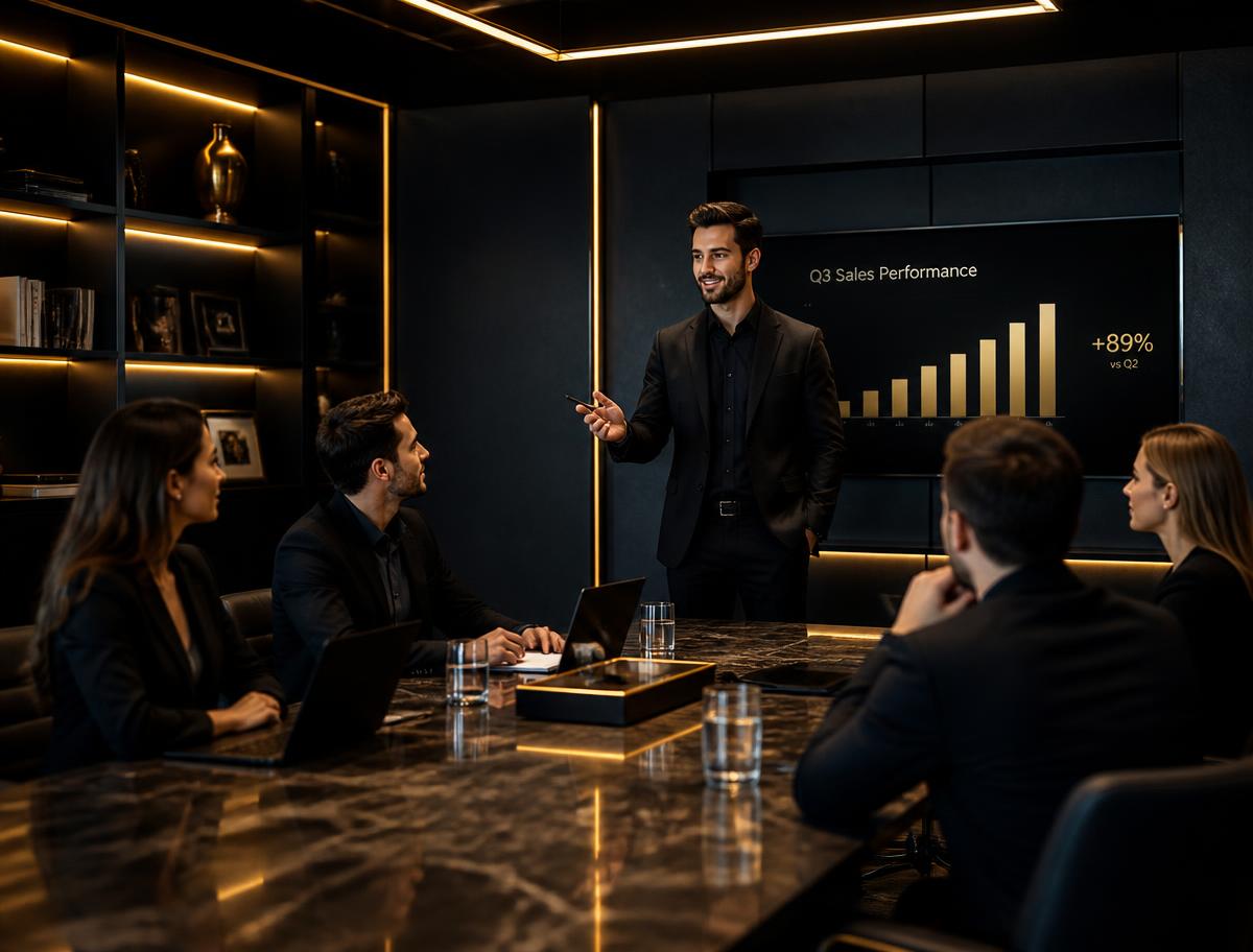Team von LLace Sales im Besprechungsraum